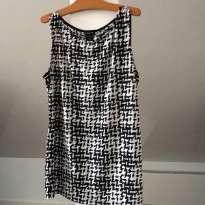 Black and white drape tank.